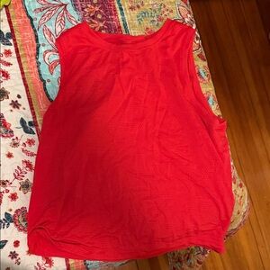 Women's Red Sleeveless Top workout brand spider